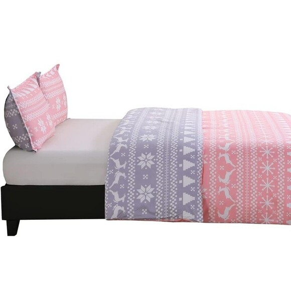 Soft Brushed Microfiber Duvet Cover Set with Zipper Closure and Queen Pink B6 - Picture 4 of 10